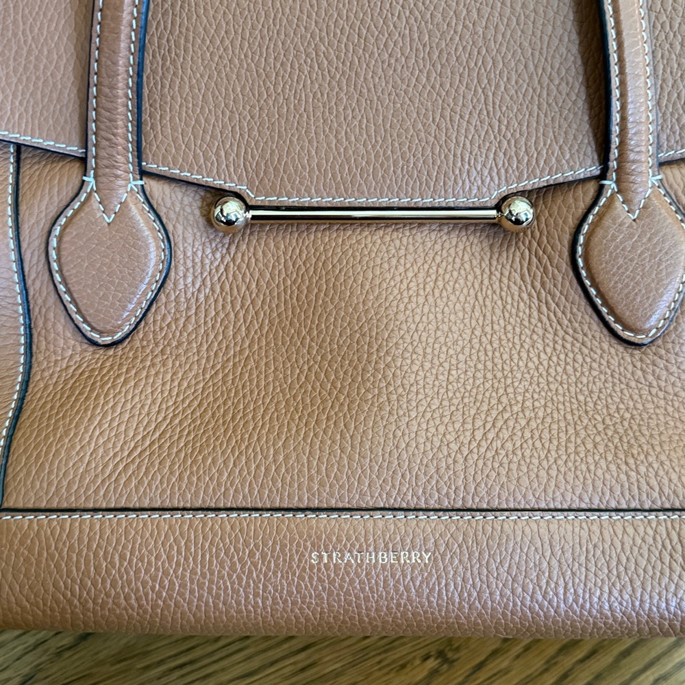 Strathberry Mosaic Brown Leather Tote Bag - Picture 7 of 7